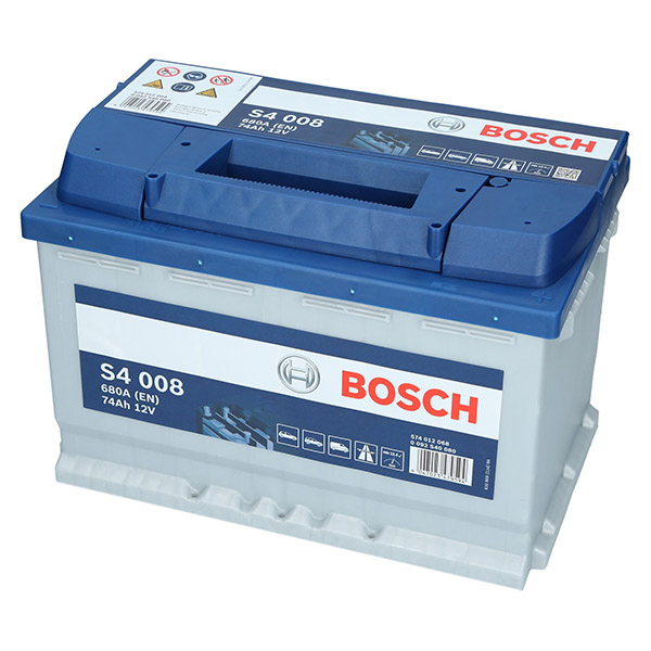 Batterie voiture Bosch S4-008 - 74Ah / 680A - 12V - Feu Vert