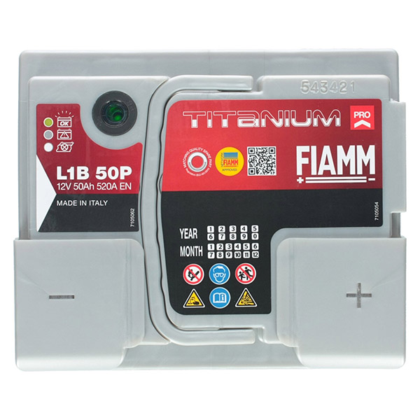 Fiamm Pro 12V 50Ah 520A/EN L1B 50P Autobatterie Fiamm. TecDoc: .