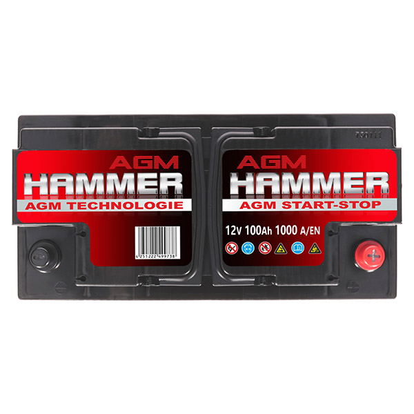 Hammer 12V 100Ah 1000A/EN AGM Autobatterie Hammer. TecDoc: .