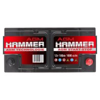 Hammer AGM 12V 100Ah 1000 A Autobatterie