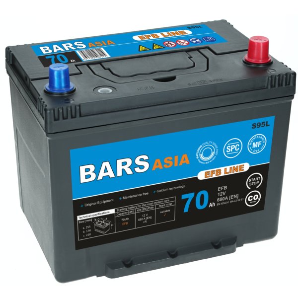 Bars EFB 12V 70Ah 680 A Autobatterie