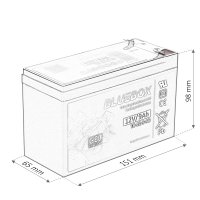 Bluebox 12V 9Ah Bleiakku AGM VRLA Industriebatterie