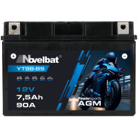 Novelbat AGM YT9B-BS Motorradbatterie 12V 7,5Ah