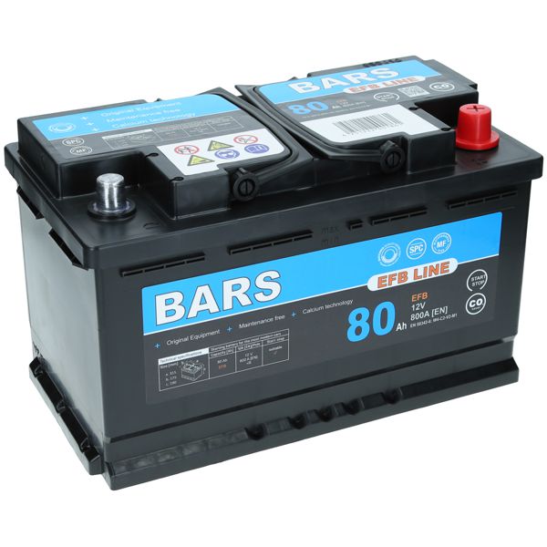 Autobatterie Bars EFB 12V 80Ah 800A/EN -Autobatterien -batcar.de Shop-  Motorradbatterien,LKW Batterien, Versorgungsbatterie