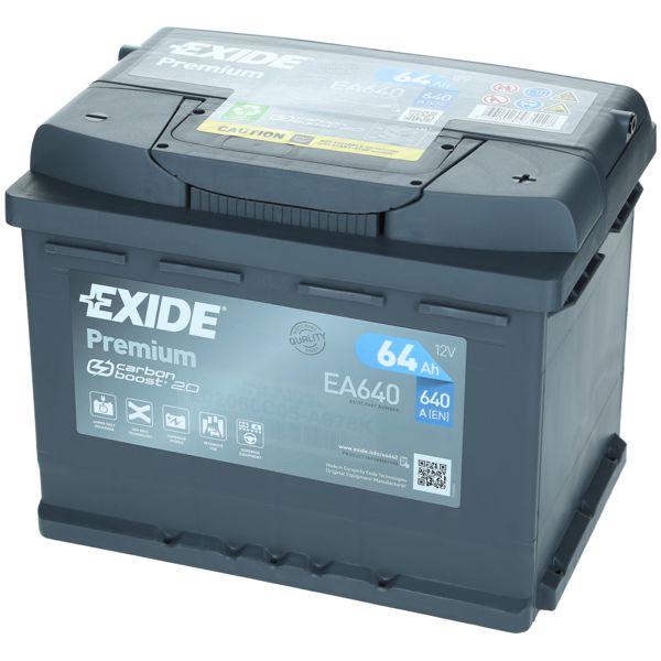 Autobatterie Exide Premium 12V 64Ah 640A/EN -Autobatterien -batcar.de Shop-  Motorradbatterien,LKW Batterien, Versorgungsbatterie