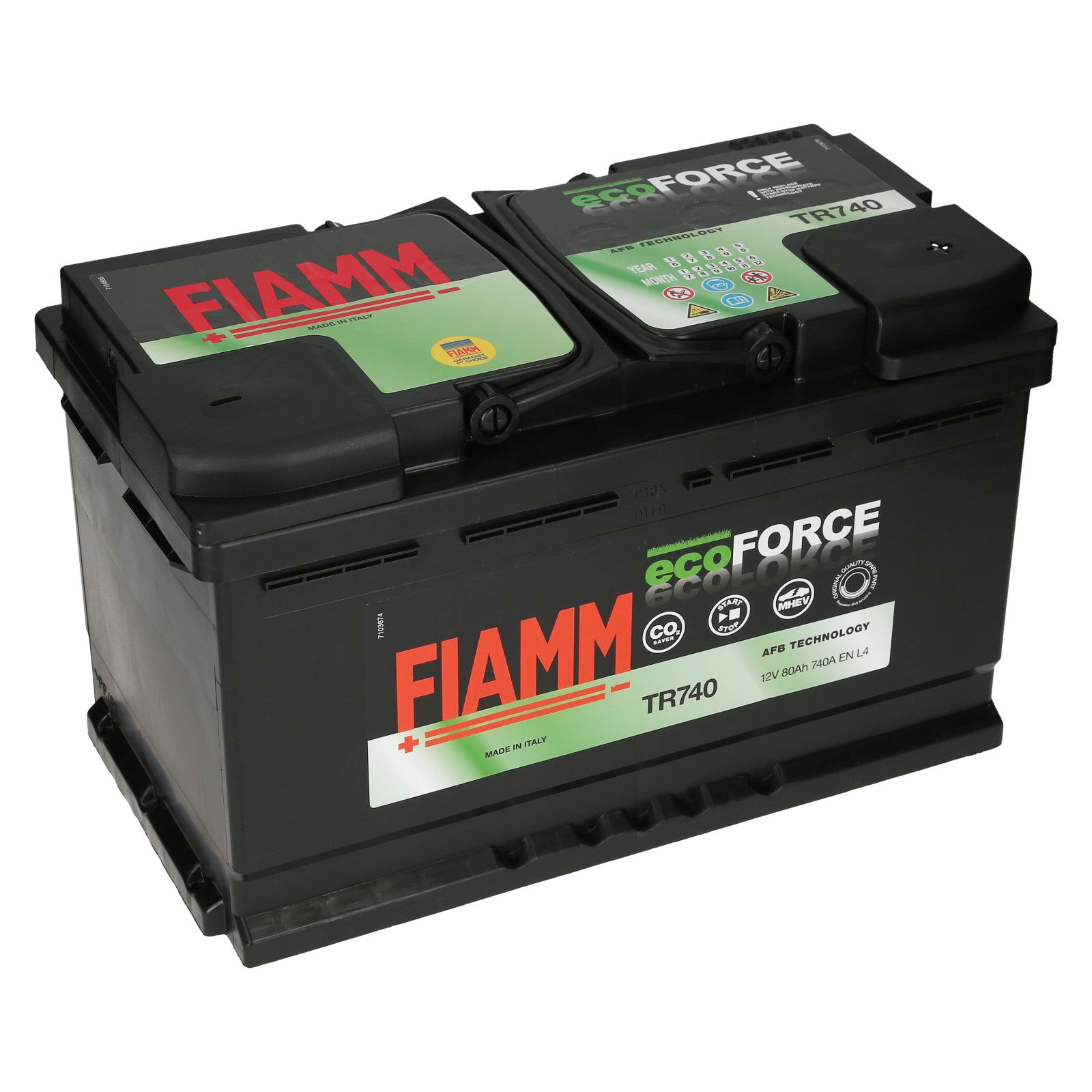 Fiamm Eco Force 12v 80ah 740aen Autobatterien Batcarde Shop Agm